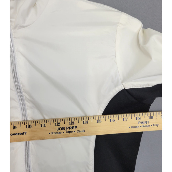Izod PFX Windbreaker Jacket Womens XS White Black Full Front Zipper Pockets Golf - Picture 8 of 14